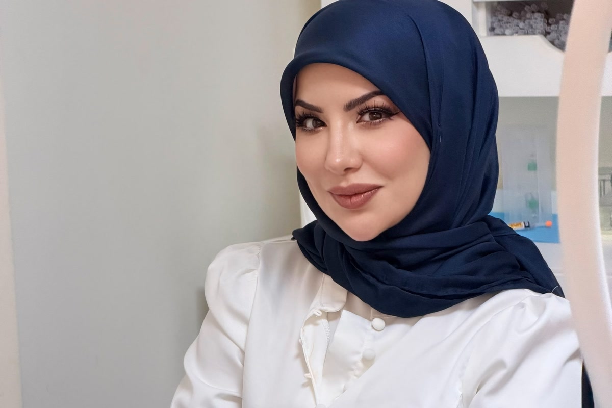 Dr. Racha Farhat at her dental clinic in Beirut